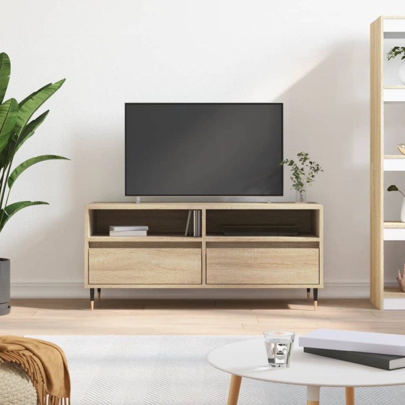 Mobile TV Rovere Sonoma 100x34,5x44,5 cm in Legno Multistrato Mobile TV Rovere Sonoma 100x34,5x44,5 cm in Legno Multistrato