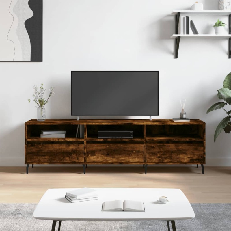 Mobile Porta TV Rovere Fumo 150x30x44,5 cm in Legno Multistrato Mobile Porta TV Rovere Fumo 150x30x44,5 cm in Legno Multistrato