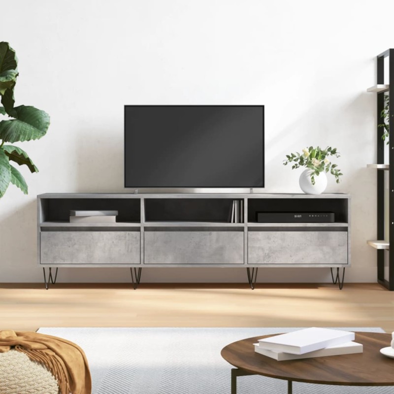 Mobile TV Grigio Cemento 150x30x44,5 cm Legno Multistrato Mobile TV Grigio Cemento 150x30x44,5 cm Legno Multistrato