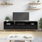 Mobile Porta TV Nero 150x30x44,5 cm in Legno Multistrato Mobile Porta TV Nero 150x30x44,5 cm in Legno Multistrato