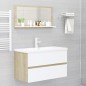 Specchio da Bagno Bianco Rovere Sonoma 80x10,5x37 cm Truciolato Specchio da Bagno Bianco Rovere Sonoma 80x10,5x37 cm Truciolato