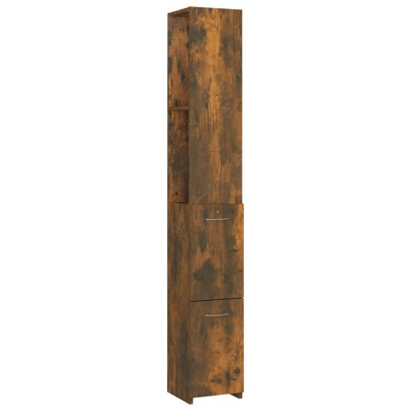 Armadietto Bagno Rovere Fumo 25x25x170 cm Legno Ingegnerizzato