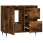 vidaXL Armadietto Bagno Rovere Fumo 65x33x60 cm in Legno Multistrato