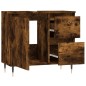 vidaXL Armadietto Bagno Rovere Fumo 65x33x60 cm in Legno Multistrato