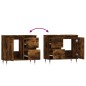 vidaXL Armadietto Bagno Rovere Fumo 65x33x60 cm in Legno Multistrato