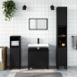 Armadietto da Bagno Nero 30x30x190 cm in Legno Multistrato Armadietto da Bagno Nero 30x30x190 cm in Legno Multistrato