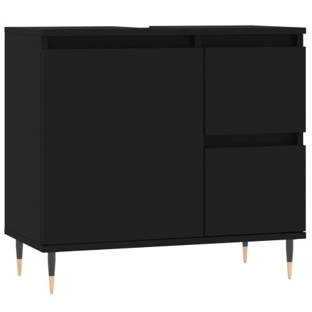 vidaXL Armadietto da Bagno Nero 65x33x60 cm in Legno Multistrato