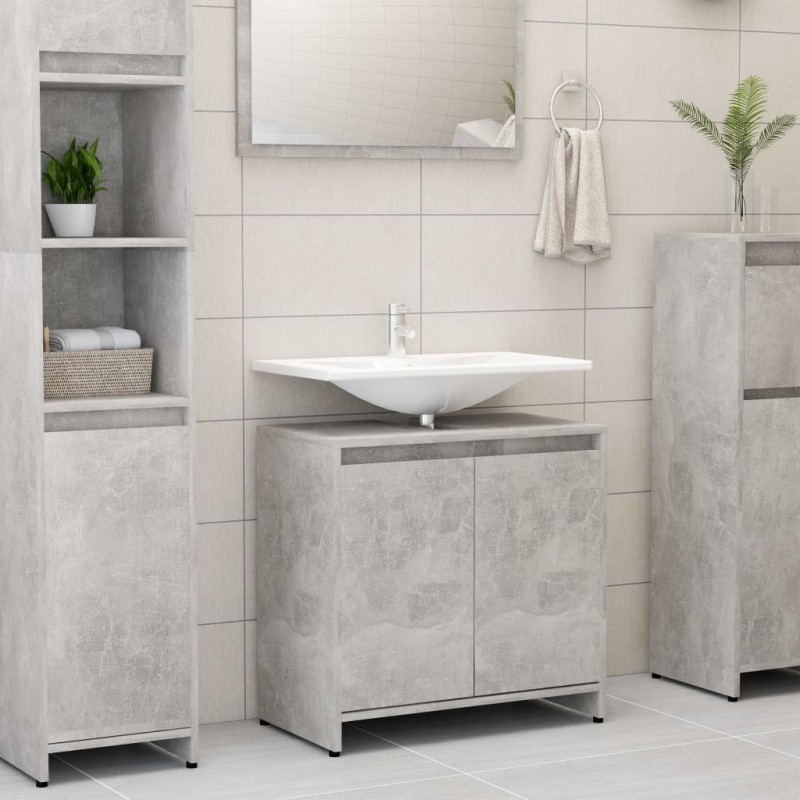 Armadio da Bagno Grigio Cemento 60x33x61 cm in Truciolato Armadio da Bagno Grigio Cemento 60x33x61 cm in Truciolato