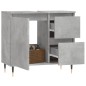 Armadietto da Bagno Grigio Cemento 65x33x60cm Legno Multistrato Armadietto da Bagno Grigio Cemento 65x33x60cm Legno Multistrato