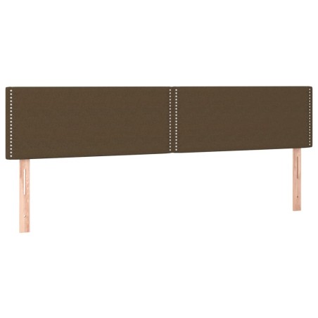 vidaXL Testiera 2 pz Marrone Scuro 100x5x78/88 cm in Tessuto