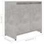 Armadio da Bagno Grigio Cemento 60x33x61 cm in Truciolato Armadio da Bagno Grigio Cemento 60x33x61 cm in Truciolato