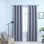 Tende Oscuranti con Anelli in Metallo 2 pz Grigie 140x175 cm Tende Oscuranti con Anelli in Metallo 2 pz Grigie 140x175 cm