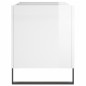 Mobile Porta Dischi Bianco Lucido 74,5x38x48 Legno Multistrato