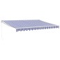 Tenda Sole Retrattile Blu e Bianca 4,5x3 m Tessuto e Alluminio Tenda Sole Retrattile Blu e Bianca 4,5x3 m Tessuto e Alluminio