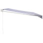 Tenda Sole Retrattile Blu e Bianca 4,5x3 m Tessuto e Alluminio Tenda Sole Retrattile Blu e Bianca 4,5x3 m Tessuto e Alluminio