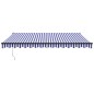 Tenda da Sole Retrattile Blu e Bianca 4x3 m Tessuto e Alluminio Tenda da Sole Retrattile Blu e Bianca 4x3 m Tessuto e Alluminio