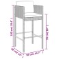 Set Bar da Giardino 9 pz con Cuscini in Polyrattan Grigio Set Bar da Giardino 9 pz con Cuscini in Polyrattan Grigio