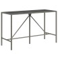Set Bar da Giardino 7 pz con Cuscini in Polyrattan Grigio Set Bar da Giardino 7 pz con Cuscini in Polyrattan Grigio