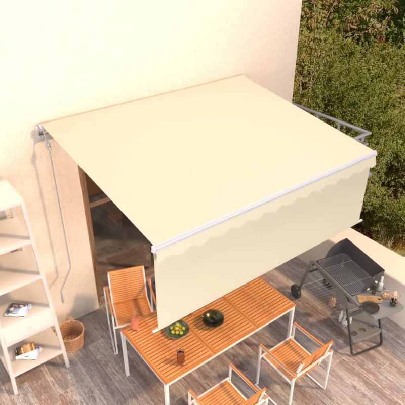 Tenda Retrattile Automatica con Parasole 4,5x3 m Crema Tenda Retrattile Automatica con Parasole 4,5x3 m Crema