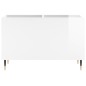 Mobile Porta Dischi Bianco Lucido 74,5x38x48 Legno Multistrato