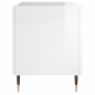 Mobile Porta Dischi Bianco Lucido 74,5x38x48 Legno Multistrato