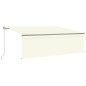 Tenda da Sole Retrattile con Parasole e LED 4,5x3 m Crema Tenda da Sole Retrattile con Parasole e LED 4,5x3 m Crema