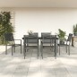 Set da Pranzo da Giardino 7 pz Nero in Acciaio e Textilene Set da Pranzo da Giardino 7 pz Nero in Acciaio e Textilene