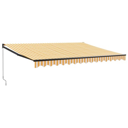 Tenda Sole Retrattile Gialla e Bianca 4x3 m Tessuto e Alluminio