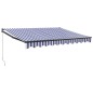 Tenda Sole Retrattile Blu e Bianca 3,5x2,5m Tessuto e Alluminio
