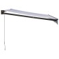 Tenda Sole Retrattile Blu e Bianca 3,5x2,5m Tessuto e Alluminio