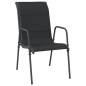 Set da Pranzo da Giardino 3 pz Nero in Acciaio e Textilene Set da Pranzo da Giardino 3 pz Nero in Acciaio e Textilene
