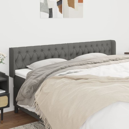 vidaXL Testiera ad Orecchio Grigio Scuro 203x16x78/88 cm in Tessuto