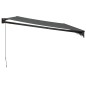 Tenda da Sole Retrattile Antracite 5x3 m in Tessuto e Alluminio Tenda da Sole Retrattile Antracite 5x3 m in Tessuto e Alluminio