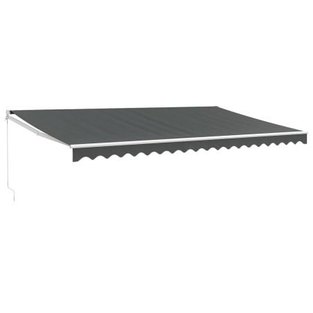 Tenda da Sole Retrattile Antracite 5x3 m in Tessuto e Alluminio