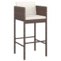 Set Bar da Giardino 5 pz con Cuscini in Polyrattan Marrone Set Bar da Giardino 5 pz con Cuscini in Polyrattan Marrone