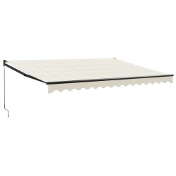 Tenda da Sole Retrattile Crema 4,5x3 m in Tessuto e Alluminio
