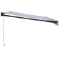 Tenda Sole Retrattile Blu e Bianca 4,5x3 m Tessuto e Alluminio Tenda Sole Retrattile Blu e Bianca 4,5x3 m Tessuto e Alluminio