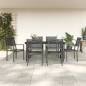 Set da Pranzo da Giardino 7 pz Nero in Acciaio e Textilene Set da Pranzo da Giardino 7 pz Nero in Acciaio e Textilene