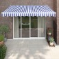 Tenda Sole Retrattile Blu e Bianca 3,5x2,5m Tessuto e Alluminio Tenda Sole Retrattile Blu e Bianca 3,5x2,5m Tessuto e Alluminio