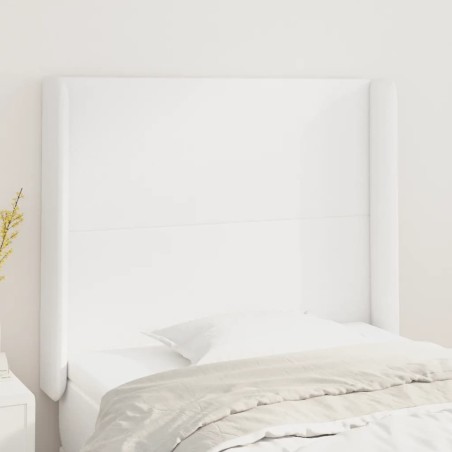 vidaXL Testiera ad Orecchio Bianco 103x16x118/128 cm in Similpelle