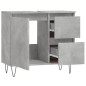 Armadietto da Bagno Grigio Cemento 65x33x60cm Legno Multistrato Armadietto da Bagno Grigio Cemento 65x33x60cm Legno Multistrato