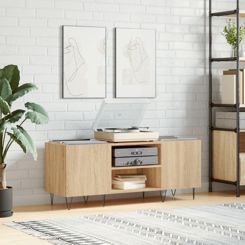 Mobile Porta Dischi Rovere Sonoma 121x38x48cm Legno Multistrato