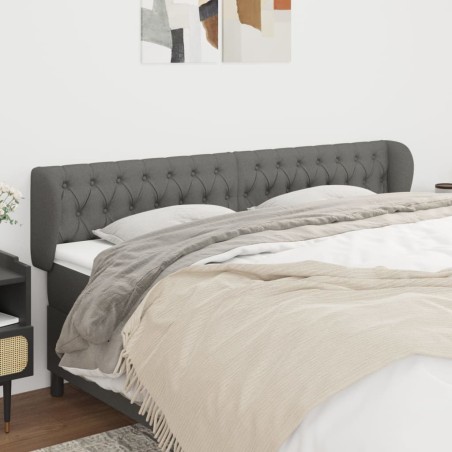 vidaXL Testiera ad Orecchio Grigio Scuro 203x23x78/88 cm in Tessuto