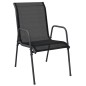 Set da Pranzo da Giardino 5 pz Nero in Acciaio e Textilene Set da Pranzo da Giardino 5 pz Nero in Acciaio e Textilene