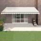 Tenda da Sole Retrattile Crema 5x3 m in Tessuto e Alluminio Tenda da Sole Retrattile Crema 5x3 m in Tessuto e Alluminio