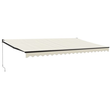 Tenda da Sole Retrattile Crema 5x3 m in Tessuto e Alluminio