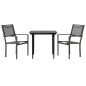 Set da Pranzo da Giardino 3 pz Nero in Acciaio e Textilene Set da Pranzo da Giardino 3 pz Nero in Acciaio e Textilene