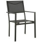 Set da Pranzo da Giardino 3 pz Nero in Acciaio e Textilene Set da Pranzo da Giardino 3 pz Nero in Acciaio e Textilene