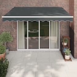 Tenda da Sole Retrattile Antracite 3,5x2,5m Tessuto e Alluminio