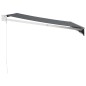 Tenda da Sole Retrattile Antracite 3,5x2,5m Tessuto e Alluminio Tenda da Sole Retrattile Antracite 3,5x2,5m Tessuto e Alluminio